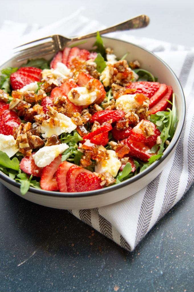 Minimalistic shoot of a strawberry salad
