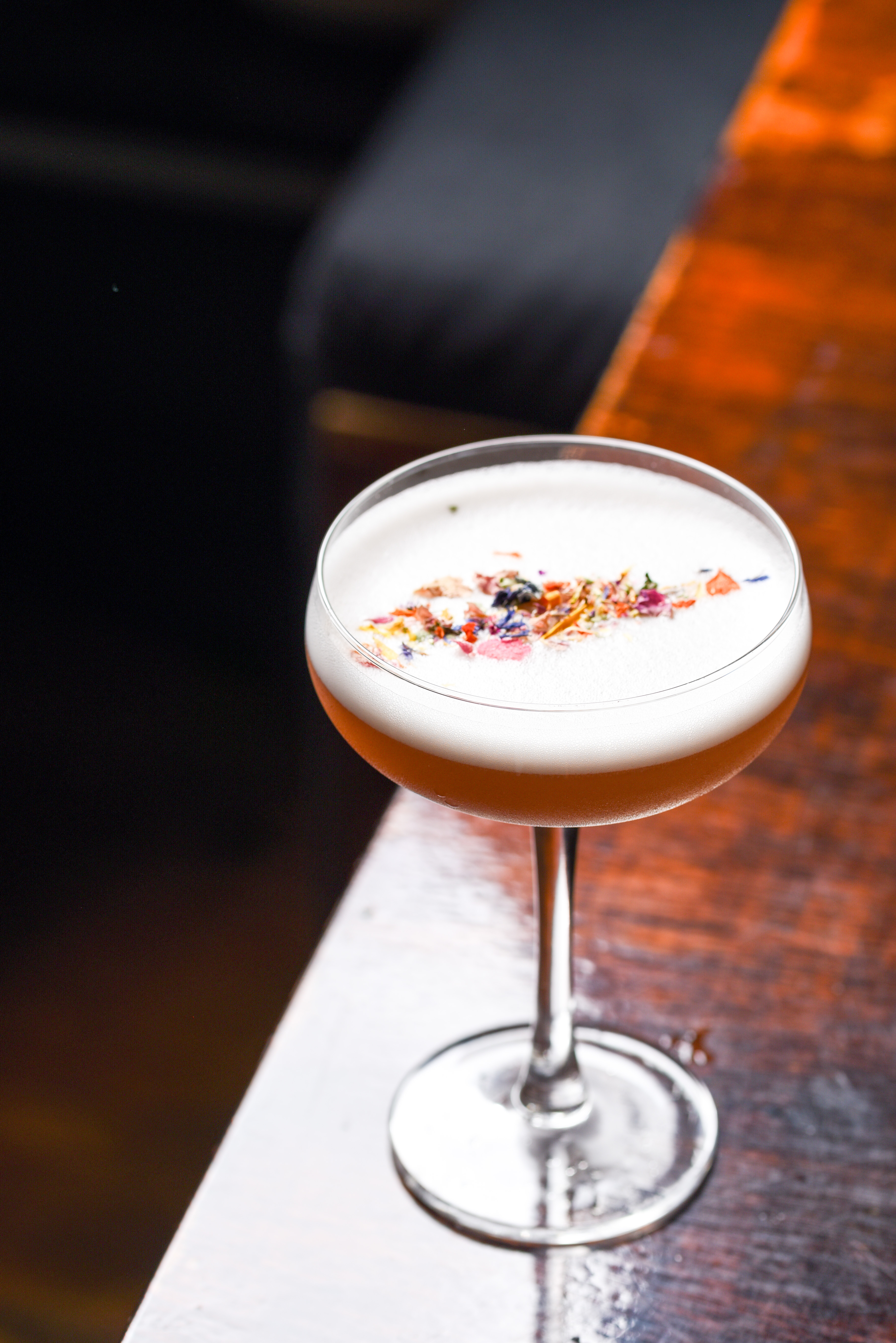 Food photography: A gin company collaborating with a restaurant to showcase the signature drink - the rose martini. 